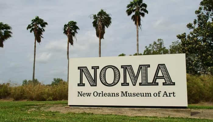 Explore New Orleans Museum of Art - Food Fun Trip - FoodFunTrip The entrance sign for the New Orleans Museum of Art (NOMA), a cultural landmark showcasing artistic exhibits in the city