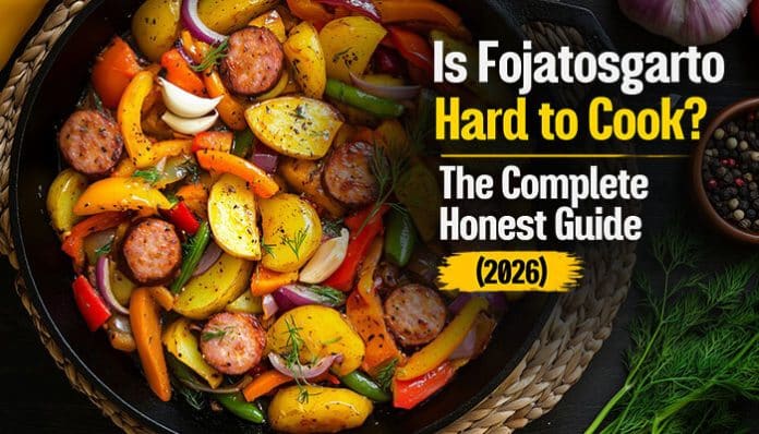 Colorful skillet of seasoned vegetables and sausages illustrating Is Fojatosgarto Hard to Cooky guide vibrant ingredients in a pan symbolizing Fojatosgarto cooking complexity and tips.