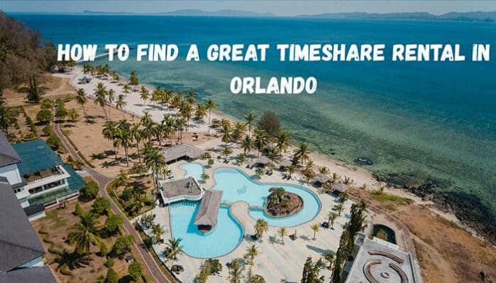 Luxury Orlando beachfront-style resort with swimming pool and palm trees showcasing a family-friendly Timeshare Rental destination near Disney and Universal Studios in 2026.