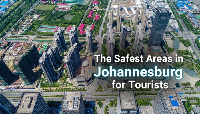 The Safest Areas in Johannesburg for Tourists - Food Fun Trip - FoodFunTrip Is Johannesburg Safe? Aerial view of Johannesburg highlighting safe tourist areas like Sandton, Rosebank, and Melrose Arch, known for secure hotels, shopping, and attractions in 2026.