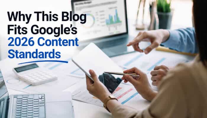 Why This Blog Fits Googles 2026 Content Standards - Food Fun Trip - FoodFunTrip PointsandTravel.com Value Luxury Travel Blog content team reviewing analytics, quality guidelines, and SEO performance for Google’s 2026 standards.